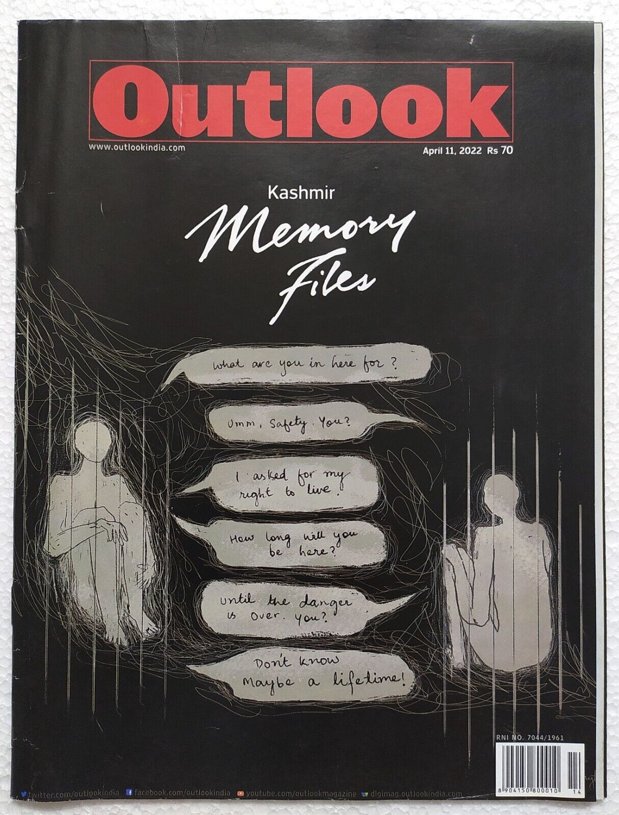 Outlook 11 Apr 2022 Kashmir Memory Files Srinagar Haryana Jharkhand - $11.99