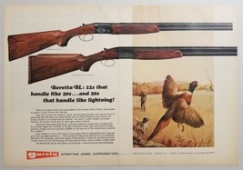 1970 Print Ad Beretta BL 12 &amp; 20 Ga. Shotguns Hunter,Dog,Pheasant by Joh... - £11.59 GBP