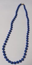 Vintage Blue Plastic Beaded Necklace 22&quot; Hong Kong - $175.00 MXN
