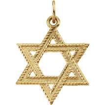 14K Yellow Gold 23mm Star of David Pendant - £208.46 GBP