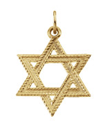 14K Yellow Gold 23mm Star of David Pendant - €282,31 EUR