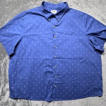 HB Harbor Bay Mens Short Sleeve Button Down Shirt 4XL Big Blue AOP Palm ... - $17.99