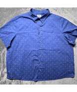 HB Harbor Bay Mens Short Sleeve Button Down Shirt 4XL Big Blue AOP Palm ... - $24.60 CAD