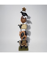 E. Smithson Folk Art 11.25&quot; Farm Animal Tower Cow Sheep Pig Chicken Whim... - $46.95