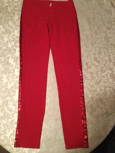 Girls-Canyon Rivers Blue-Size 12-red leggings pants-sequins - $15.99