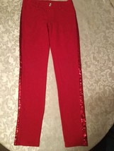 Girls-Canyon Rivers Blue-Size 12-red leggings pants-sequins - £12.78 GBP