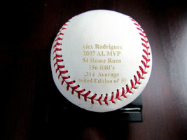 Alex Rodriguez 2007 Al Mvp Yankees Signed Auto L/E Laser Stat Oml Baseball Mlb - £193.94 GBP