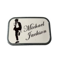 Michael Jackson King of Pop Metal Belt Buckle Shiny Unisex White Glossy - $23.33 CAD