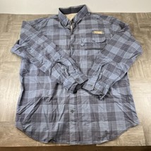 Columbia Phg Shirt Mens Large Blue Long Sleeve Button Up Casual Plaid - $12.08