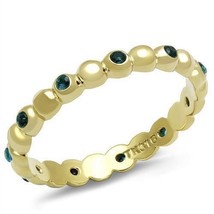 TK3086 - IP Gold(Ion Plating) Stainless Steel Ring with Synthetic Synthe... - $458.81 MXN