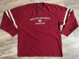 Vtg Ohio State Buckeyes OSU Long Sleeve V-Neck Shirt Unisex Size L Cotton - £13.11 GBP