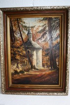 Old Vintage Original Signed Otto European Painting Oil on Card Board Wood Frame - £125.62 GBP