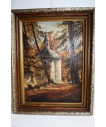 Old Vintage Original Signed Otto European Painting Oil on Card Board Woo... - £123.96 GBP