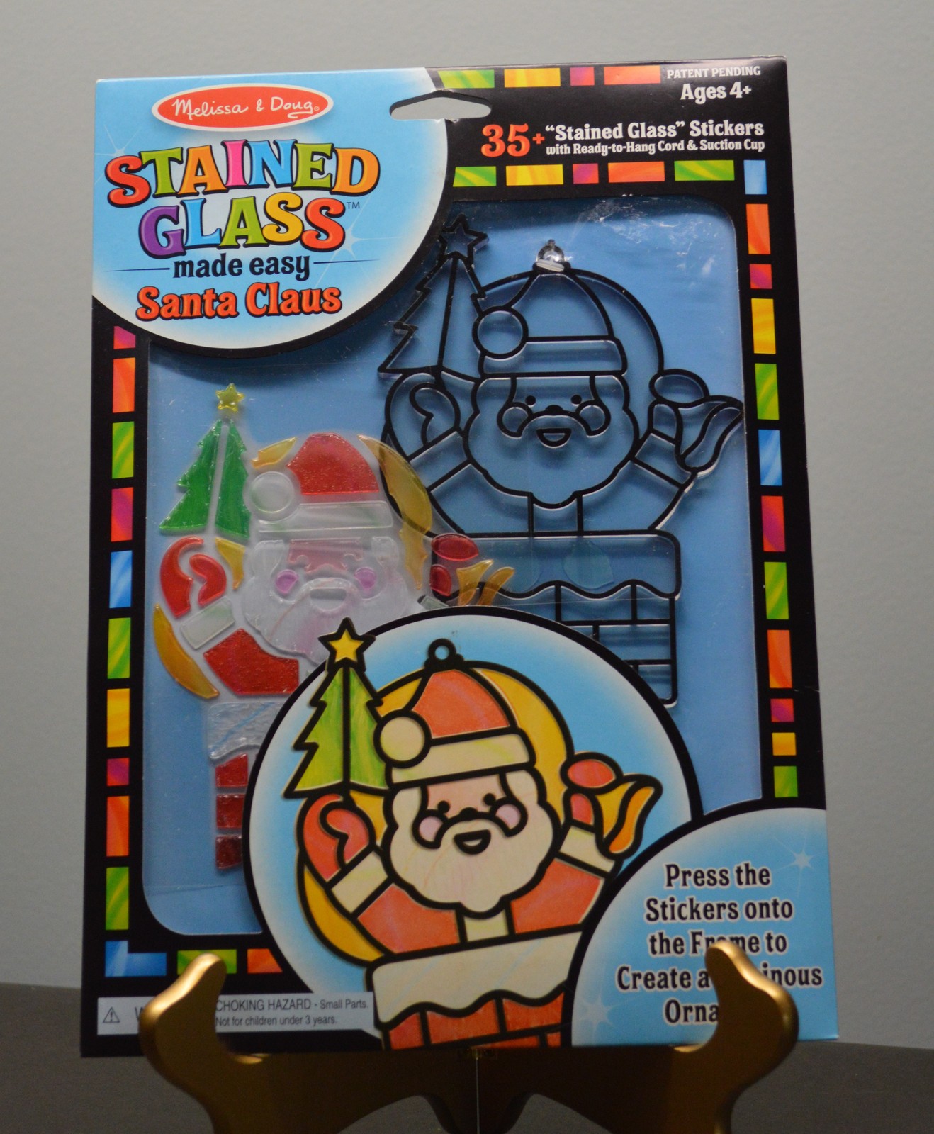 Melissa & Doug Holiday Craft NEW in package Stained Glass made easy Santa Claus - $6.00