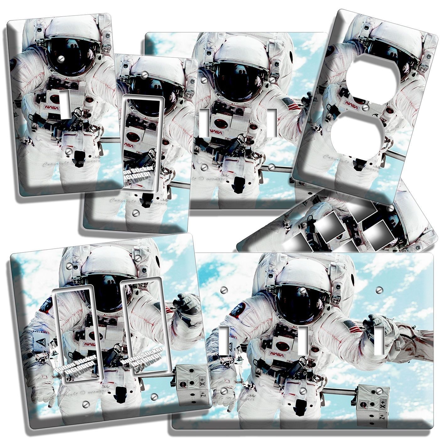 Primary image for OPEN SPACE NASA ASTRONAUT SWITCH WALL PLATE OUTLET HOME ROOM GEEK NERD ART DECOR