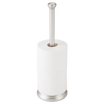 mDesign Metal Free-Standing Toilet Paper Holder with Stainless Steel Tube, Stand - £31.24 GBP
