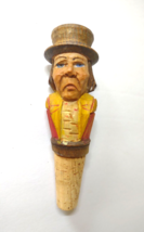 ANRI Job Trotter Charles Dickens Bottle Stopper Barware Italy Cork Vintage Wood - £240.76 GBP