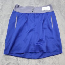 Richard Chai Skirt Womens 3 Blue Gray Pleated Silky Bubble Hem Mini Bottoms - $28.69