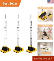 Bright Yellow 51'' Commercial Broom with Dustpan - Quick Assembly &amp; Storage - $118.78