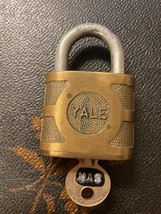 Vtg Yale &amp; Towne Hardened Brass Pad Lock Super Pin Tumbler USA Large 3”x 2” 1 lb - £44.63 GBP