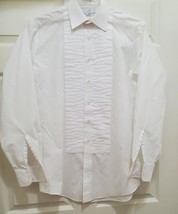 Neil Allyn Mens S 34 - 35 White Pleated Tuxedo Formal Shirt - $22.00