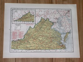 1943 Vintage Wwii Map Of Virginia / Vermont - $29.05