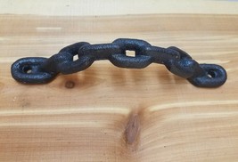8&quot; Cast Iron Chain Link Door Handle Pull Gate Barn Pantry FREE S/H - £10.85 GBP