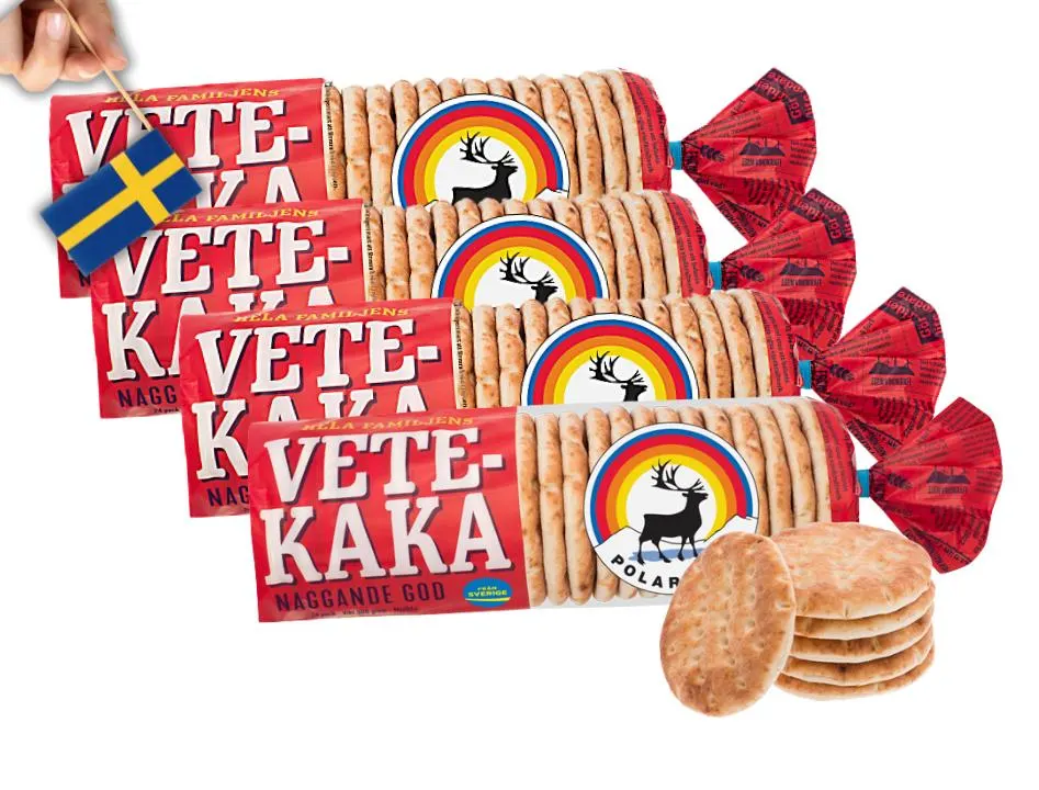 3 Bags Polarbröd Vetekaka – 24pcs 900g (31.74oz), Swedish bread, svenskt... - $64.95