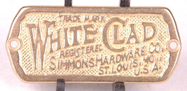 Brass White Clad Badge-Plate-Simmons Hardware-St Louis-Furniture Adverti... - $23.36