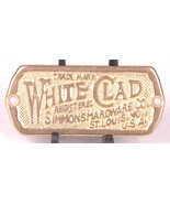 Brass White Clad Badge-Plate-Simmons Hardware-St Louis-Furniture Adverti... - £18.37 GBP