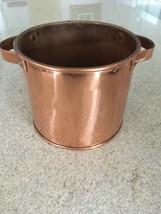 Antique Solid Copper Planter, Bucket With Handles (11&quot; X 7&quot;) - £194.68 GBP