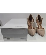 Womens 8M Halogen Pink Patent Leather Strappy Ankle Pointy Toe Heels Dre... - $39.40 CAD