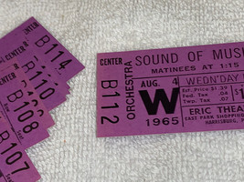 The Sound Of Music 1966 Original Ticket Julie Andrews Christopher Plummer Purple - £7.99 GBP