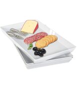 Youngever 3 Pack Plastic Serving Trays 15x10 inch Grey Sturdy ABS - €5,26 EUR