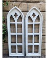 Florito Farmhouse Arch Wood Cathedral Window Primitive Distress Shabby C... - $87.57 CAD