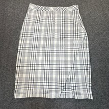 Banana Republic Skirt Womens 6 Black White Plaid Asymmetric Wrap Academi... - $19.99
