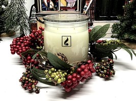 Gold Canyon Winter Berry Candle Ring Pinecones Laurel Leaves Fresh Evergreen NEW - £7.90 GBP