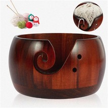 Carve &amp; Craft Yarn Caddy - Pine Knitting &amp; Crochet Bowl with Lid &amp; Carve... - $47.47