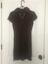 Vintage Tommy Hilfiger Women&#39;s Brown Polo Shirt Dress Size Small - £31.90 GBP