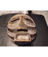 Mask Congo African Art Hand Carved Wood Tribal Luba Folk Round - $3,285.35 MXN