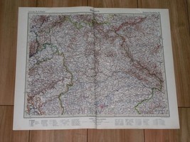 1927 Map Of Northern Bavaria Bayern Munich Nuremberg / Bohemia Czech Rep Germany - £20.24 GBP