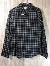 Men&#39;s Checked Collared Button-Down Shirt Goodfellow &amp; Co Medium Slim Blu... - $8.90