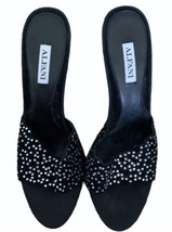 Alfani Black Slip On Bling Heels Size 8 - £35.41 GBP