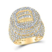 10kt Yellow Gold Mens Round Diamond Statement Circle Ring 5-1/4 Cttw - £3,430.86 GBP