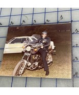 Vintage Photograph Man On Honda Motorcycle Wearing Purolater Jacket  - $11.24