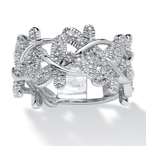 Womens Platinum Over Sterling Silver Butterfly Band Ring Size 5,6,7,8,9,10 - £159.36 GBP