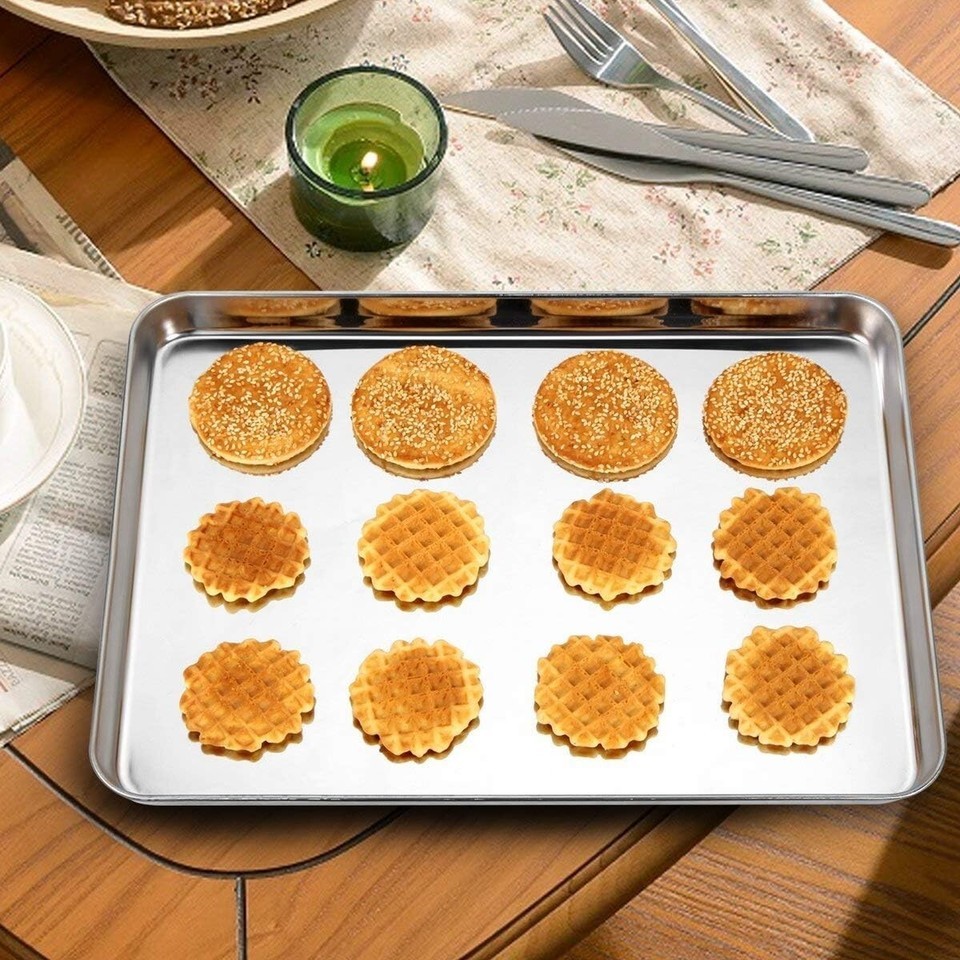 Stainless Steel Cookie Sheet Set - 3 Sizes for Versatile Baking & Roasting Item image 8