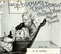 Quack Medicine Croup Remedy Medical Victorian Card Skowhegan Maine Cushing 1888 - £59.25 GBP