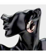 Rose Gold Round Shaped Hoop Simple Casual Style Fashion 1.5 Inch Hoop Ea... - $20.79