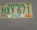 Vintage Georgia License Plate - 1983-1989 Upson County Tag HXY 671 - £10.38 GBP